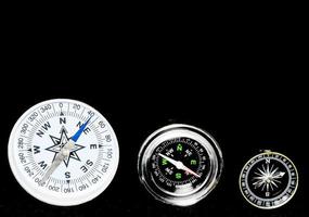 Variety of analog compasses photo