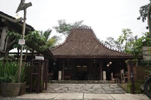A joglo is a traditional house found in Central Java, Indonesia. The joglo is characterized  by its unique architectural style, photo