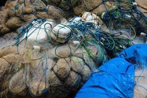 Nets for fishing belonging to fishermen on baron beach, photo