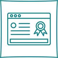 icono de vector de certificado en línea