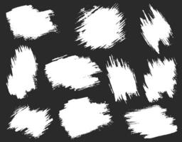 Set of isolated grunge brush strokes vector