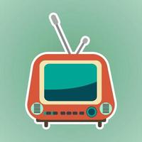 unique classic old tv illustration with antenna vector