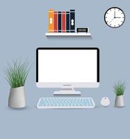 Desktop Computer flat vector illustration