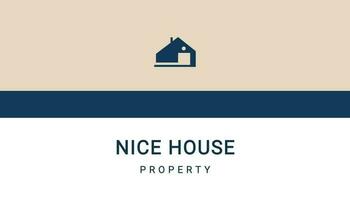 Beige Minimalist Nice House Property Business Card template