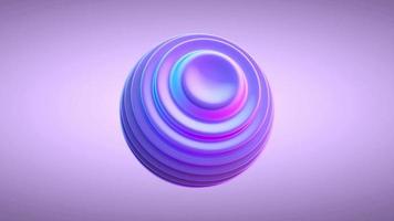 bleu Balle en changeant ses forme - isolé sur violet Contexte video