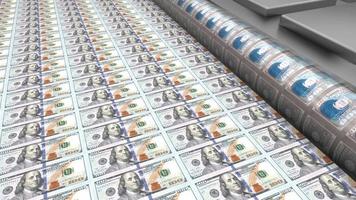 Printing Hundred Dollar Bills - Great for Topics Like Finance, Economy, Business etc. video
