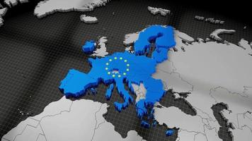 3d europeo unione carta geografica e bandiera video