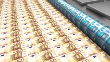 impressão de notas de 50 euros - ótimo para tópicos como finanças, economia, negócios, etc. video