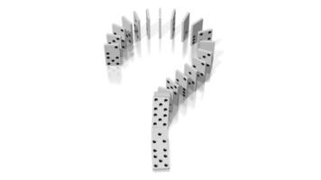 Domino Effect - Question Mark Concept - Falling White Tiles with Black Dots video