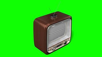 retro TV reeks met groen scherm video