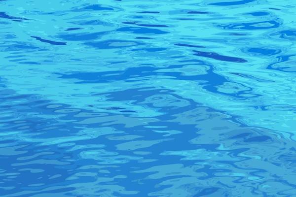 Vector illustration of water ripple texture background. Wavy water surface during sunset, golden light reflecting in the water.