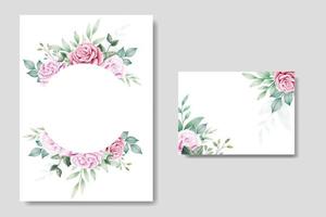 Beautiful Watercolor Floral Wedding Invitation Template vector