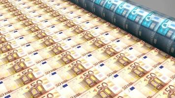 Drucken von 50-Euro-Scheinen - ideal für Themen wie Finanzen, Wirtschaft, Business usw. video