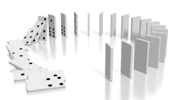 Domino Effect - White Domino Tiles Standing in Circle Fall Down video