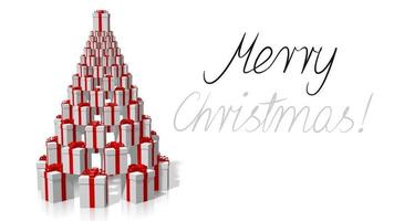 Noël arbre fabriqué avec cadeau des boites et vœux video