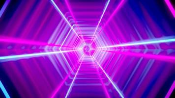 abstract tunnel, neon concept - in beweging zeshoeken video