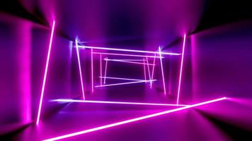 abstrait tunnel, néon lumières video