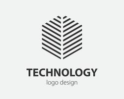 diseño de tecnología de hexágono de vector de logotipo de tendencia. logotipo de tecnología para sistema inteligente, aplicación de red, icono criptográfico.