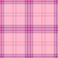 Plaid seamless pattern in pink. Check fabric texture. Vector textile print.