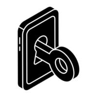 Conceptual solid design icon of mobile access vector