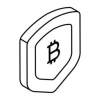 An icon design of bitcoin security vector