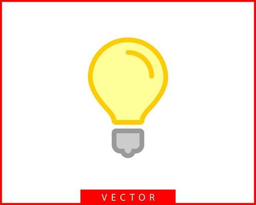 Light bulb icon vector. Llightbulb idea logo concept. Lamp electricity icons web design element. Led lights isolated silhouette.