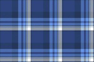 Plaid background, check seamless pattern in blue. Vector fabric texture for textile print, wrapping paper, gift card or wallpaper.