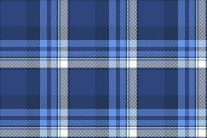 Plaid background, check seamless pattern in blue. Vector fabric texture for textile print, wrapping paper, gift card or wallpaper.