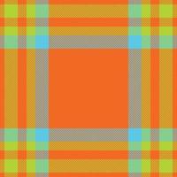 Plaid check pattern in orange and red colors. Seamless fabric texture. Tartan textile print. vector