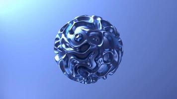 Morphing Geometrical Ball - Isolated on Blue Background video