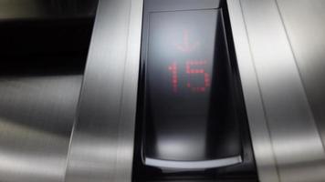 Electronic number display on screen in a lift . video