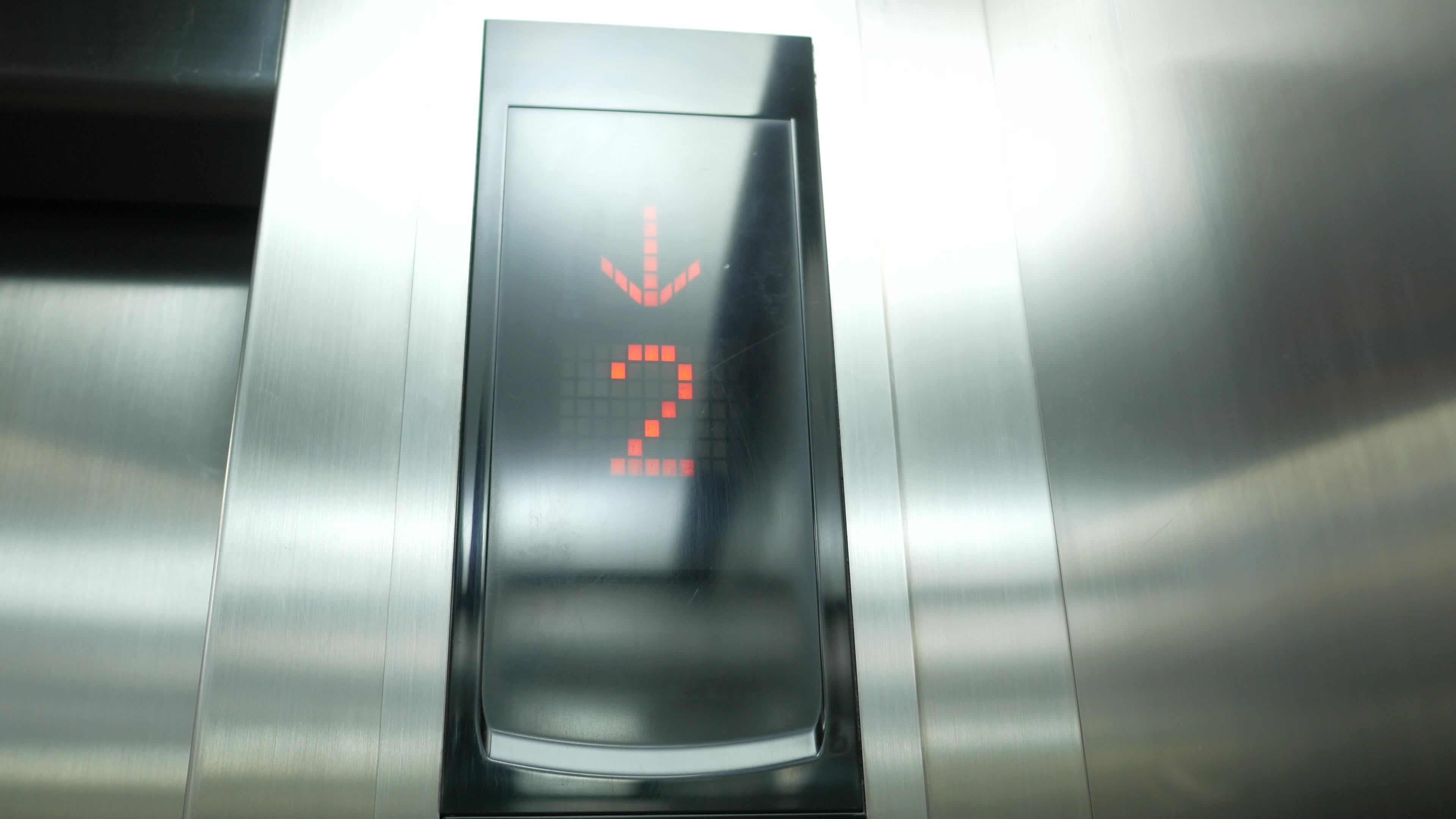 Electronic number display on screen in a lift. 19919282 Stock Video at