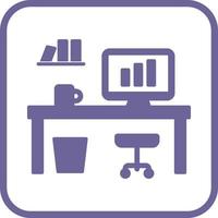 Office Desk Vector Icon