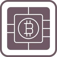 Bitcoin Chip Vector Icon