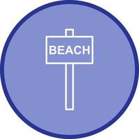 icono de vector de señal de playa