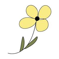 yellow flower doodle vector