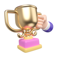 Success Trophy 3D Illustration Icon png