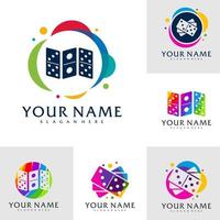 Set of Colorful Domino logo vector template, Creative Domino logo design concepts