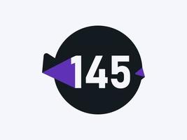 145 Number logo icon design vector image. Number logo icon design vector image