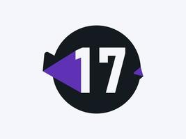 17 Number logo icon design vector image. Number logo icon design vector image