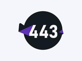 443 Number logo icon design vector image. Number logo icon design vector image