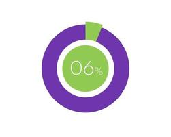 6 Percentage Circle diagram infographic, Percentage Pie vector