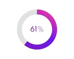 61 percent pie chart. Circle diagram business illustration, Percentage vector infographics