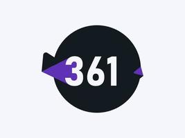 361 Number logo icon design vector image. Number logo icon design vector image
