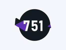751 Number logo icon design vector image. Number logo icon design vector image