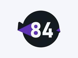 84 Number logo icon design vector image. Number logo icon design vector image