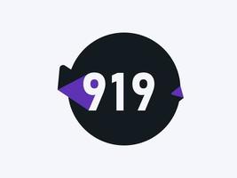 919 Number logo icon design vector image. Number logo icon design vector image