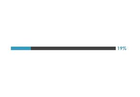 19 Percent loading icon,  Progress bar vector illustration