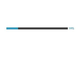 19 Percent loading icon,  Progress bar vector illustration