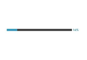 16 Percent loading icon,  Progress bar vector illustration